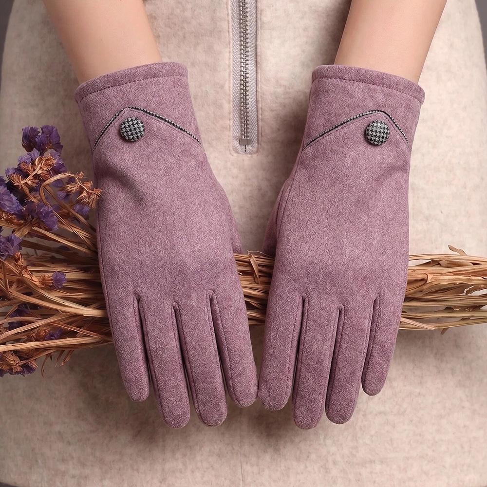 Women's Windproof Touchscreen Rabbit Fur Gloves for Cycling