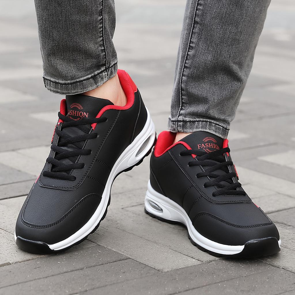 Men's Shoes Comfortable and Lightweight Leather Shoes Large Size Men's Casual Air Cushion Running Shoes Youth Shoes