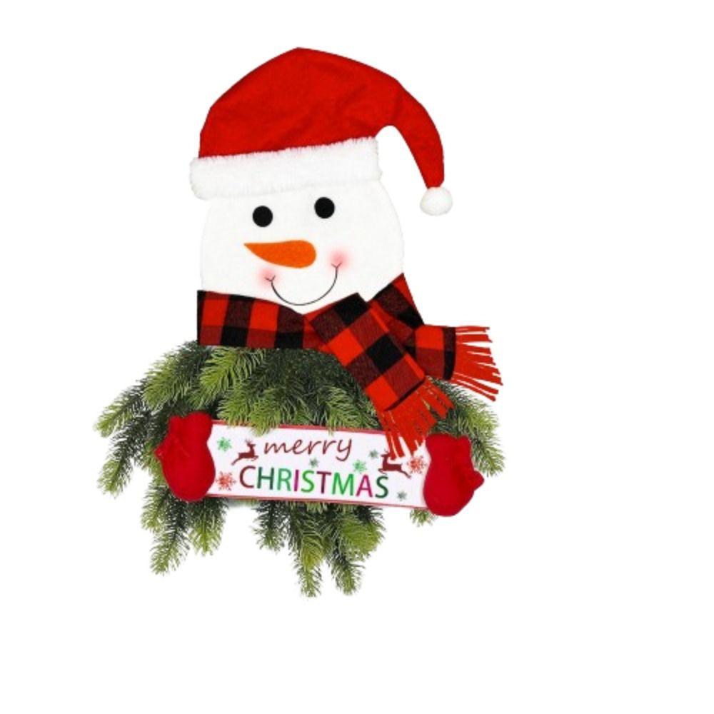 Christmas Decorative Supplies Santa Claus Snowman Christmas Lantern Flower Wreath Pendant