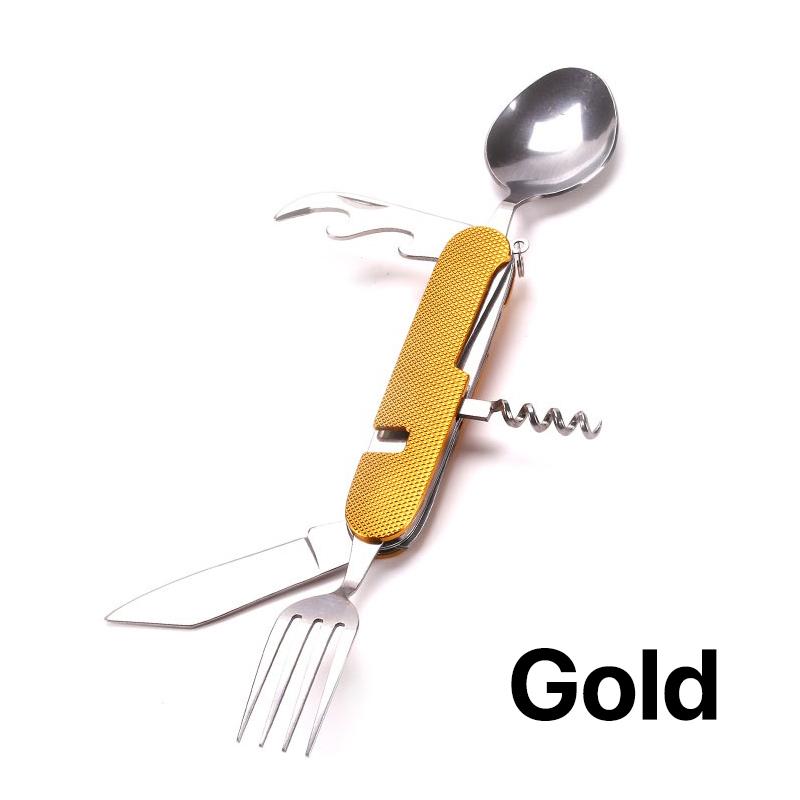 Set Posate Da Viaggio Riutilizzabili Con Custodia - Forchetta, Coltello E Cucchiaio Portatile Per Picnic E Ufficio - Foto 6