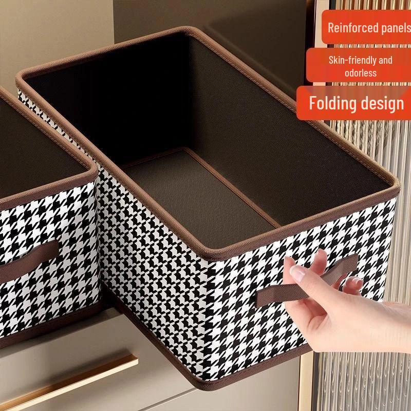 Houndstooth Large Capacity Wardrobe Organizer Drawer for Clothes and Pants.