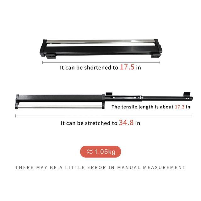 Heavy Duty Pull-Out Closet Valet Rod Adjustable Wardrobe Clothing Rail Top Mount Wardrobe Hanger Rack Bar Ball Bearing Slide