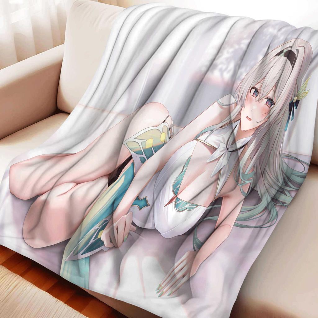 Cute Cartoon Girl Firefly Soft Flannel Blanket Cover Warmth Soft Anime Blanket Multifunctional Decor Home Universal Blankets