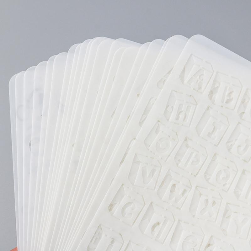 20 Peças Stencils Vazados de Letras/Números para Grafite Alfabeto Stencil Plástico Letras Stencils Caligrafia Stencil