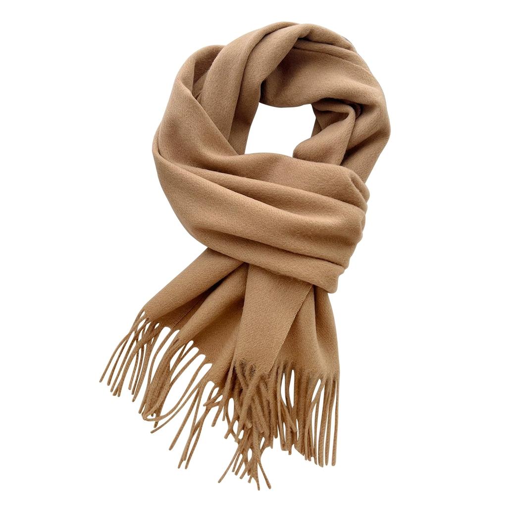 100% Wool Winter Scarf For Women Long Warm Cashmere Scarves Hijab Solid Lady Shawl Wrap Female Pashmina Bandana Head Scarfs