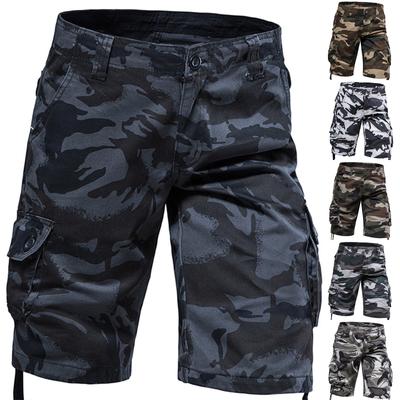 Men's Summer Multi-Pocket Cargo Shorts Men's Casual Fashion Solid Color Loose Cargo Shorts