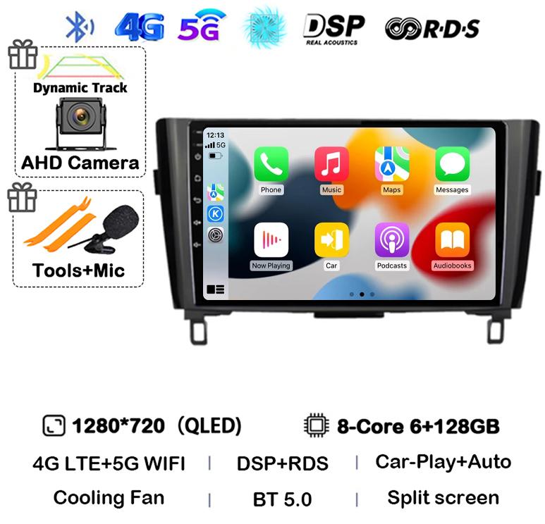 Android 14 Carplay Auto For Nissan X-Trail xtrail X - Trail 3 T32 Qashqai J11 2013-2022 Car Radio Multimedia Player GPS Stereo