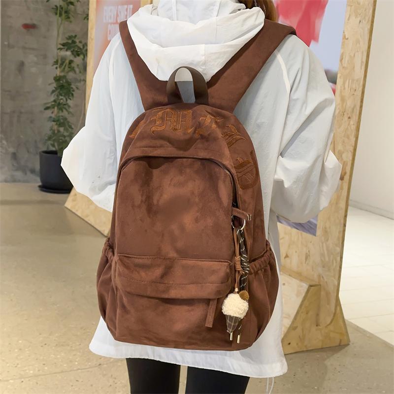 Große Kapazität Schultasche Damen Unifarbener Rucksack Reise Leichter Rucksack