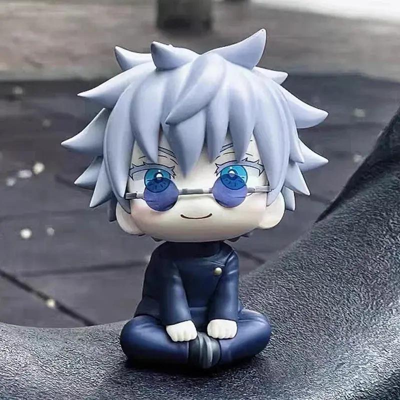 Jujutsu‑Kaisen Satoru Gojo Sitting Figure Cute Q‑Version Anime Figurine Collectible Model Doll Desktop Decoration Fans Gift