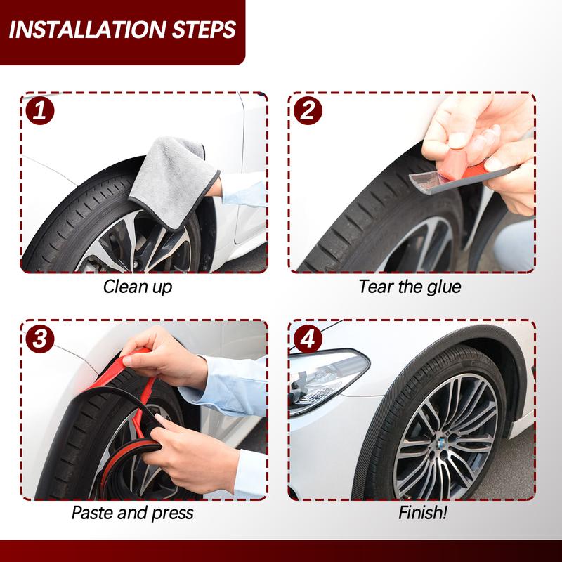 Universal Car Fender Flares Arches Rubber Wing Arch Extension Auto Wheel Lip Body Kit Protector Door Seal Cover Strip Mud Guard