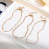 Round Bead Chain Anklet Set of 3 Bohemian Style Chain Anklet Women Sexy Accessories Luxury Pendant Gift Accessories Beach Anklet