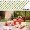 25pcs Home Decorative Event Birthday Party Supplies Paper Straw Green Bamboo Drinking Straws