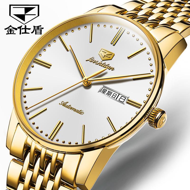 JIN SHI DUN Automatic Mechanical Watch, Fashionable Thin Waterproof Watch for Men