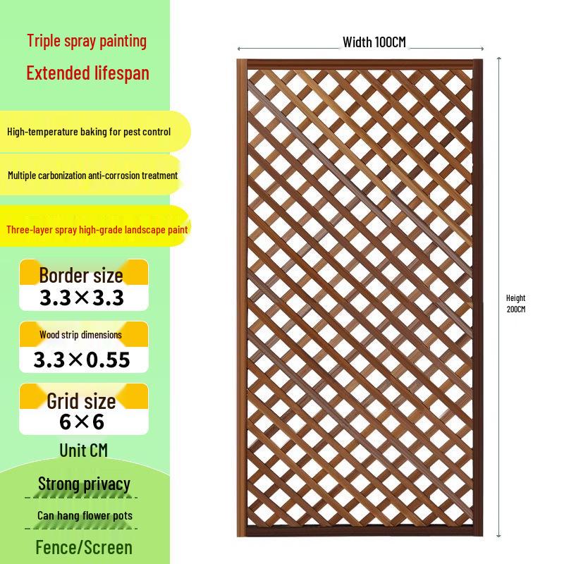 Anti-Corrosion Wood Garden Fence & Climbing Frame for Outdoor Spaces