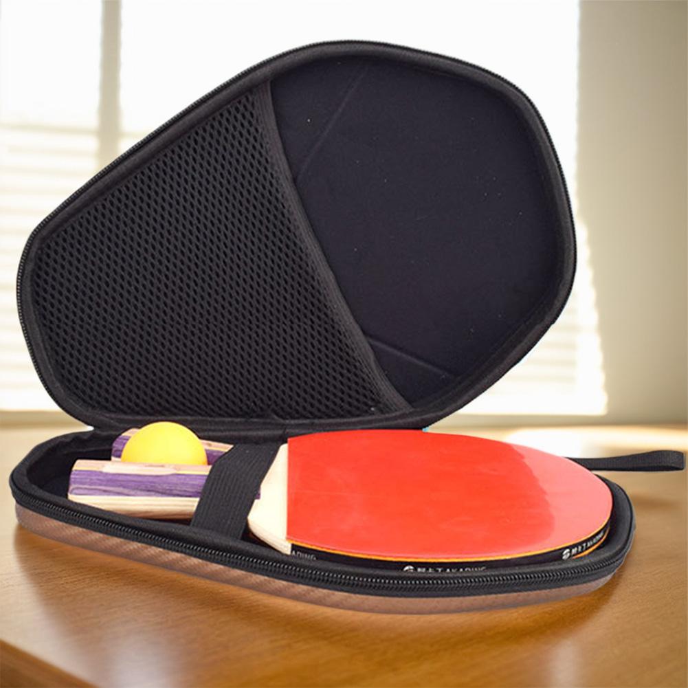 Pingpong Paddle Storage Bag with Hand Strap Hard Shell Ping Pong Racket Paddle Cover Bag for 2 Paddles & Multiple Balls
