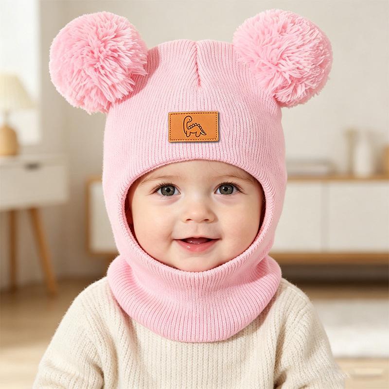 **Baby Kids Knit Beanie Ear Flap Hat Warm Pom Pom Boys Girls Toddler Fall Winter**