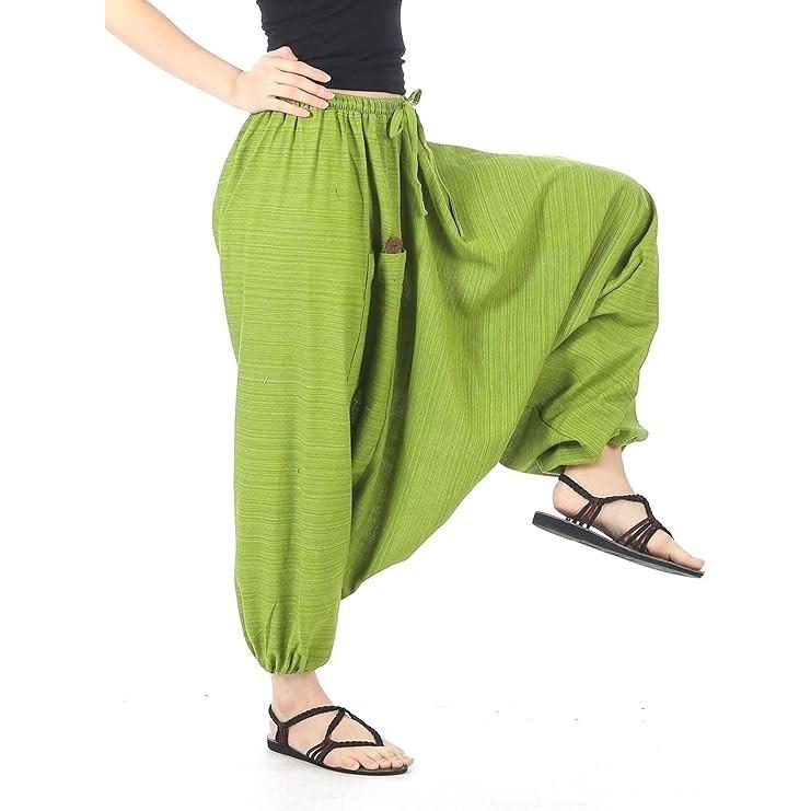 Pantaloni Harem Hippie Bollywood Indiani Donna Designer Casual Larghi Baggy Pant