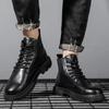 Mode Klassische Mode Schwarze Stiefel für Herren Damen Bequeme Leder Herren Stiefeletten Große Größe 46 Motorradstiefel Herren Botas Hombre