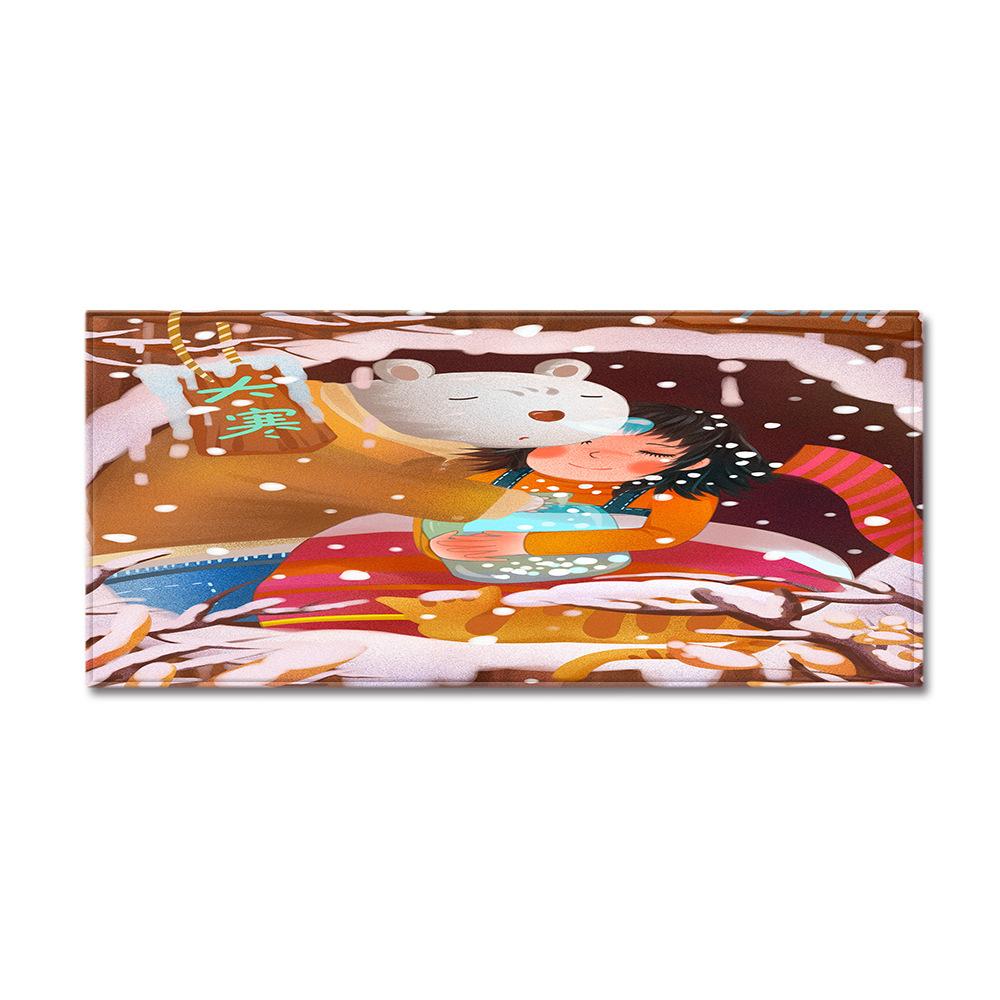 3D Digital Printing Tree Hole Entrance Door Mat Kitchen Long Floor Mat Bathroom Absorbent Non-Slip Mat Living Room Carpet