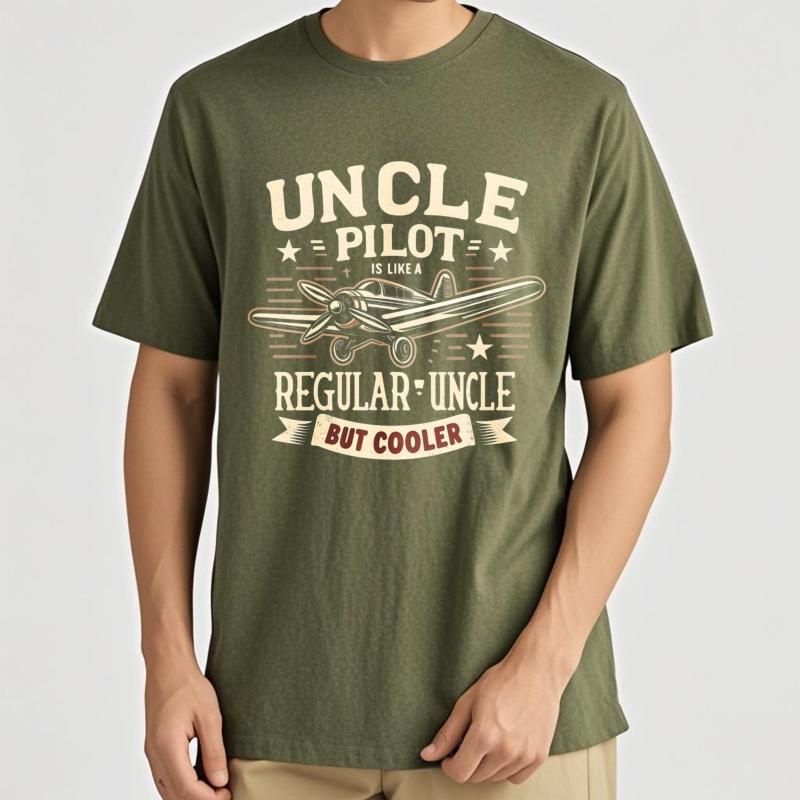 

Casual Tee Unisex summer tshirt Black Uncle Pilot Is Like A Regular Uncle But Cooler Everyday For men Tee shirt Man t shirt 4XL