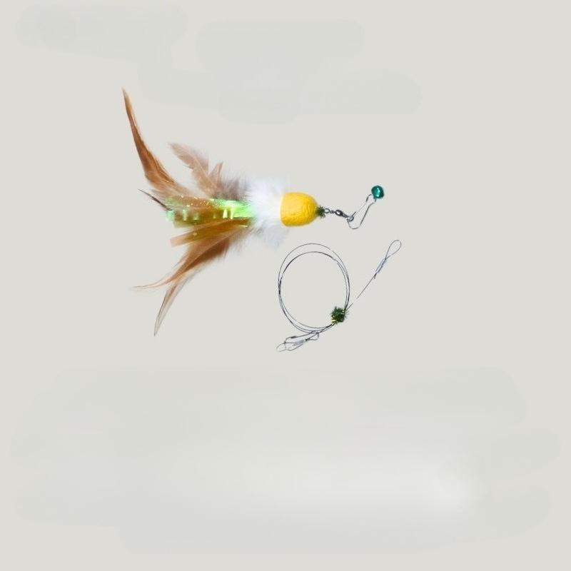 2pcs Feather Silkworm Cocoon Ball Replacement Head Cat Teaser Stick Change Heads Toys Interactive Pet Supplies