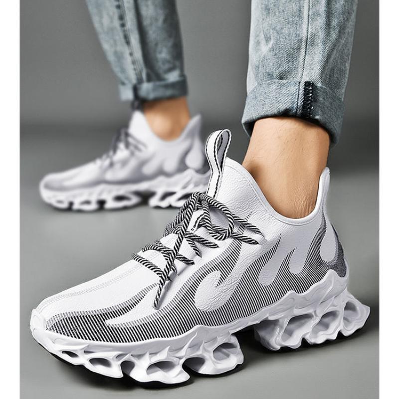 Men's Shoes Tide Men's Waterproof Leather Sneakers Shock Absorption Heightened Casual Shoes Men's Student Shoes