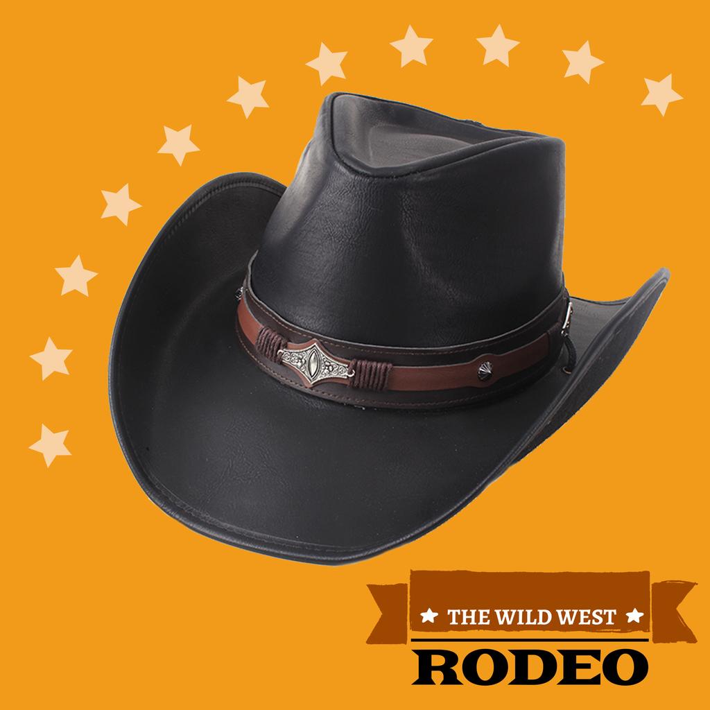 New 100% Leather Men Women Western Cowboy Hat Wide Brim Godfather Hats Gentleman Church Sombrero Hombre Jazz Cap