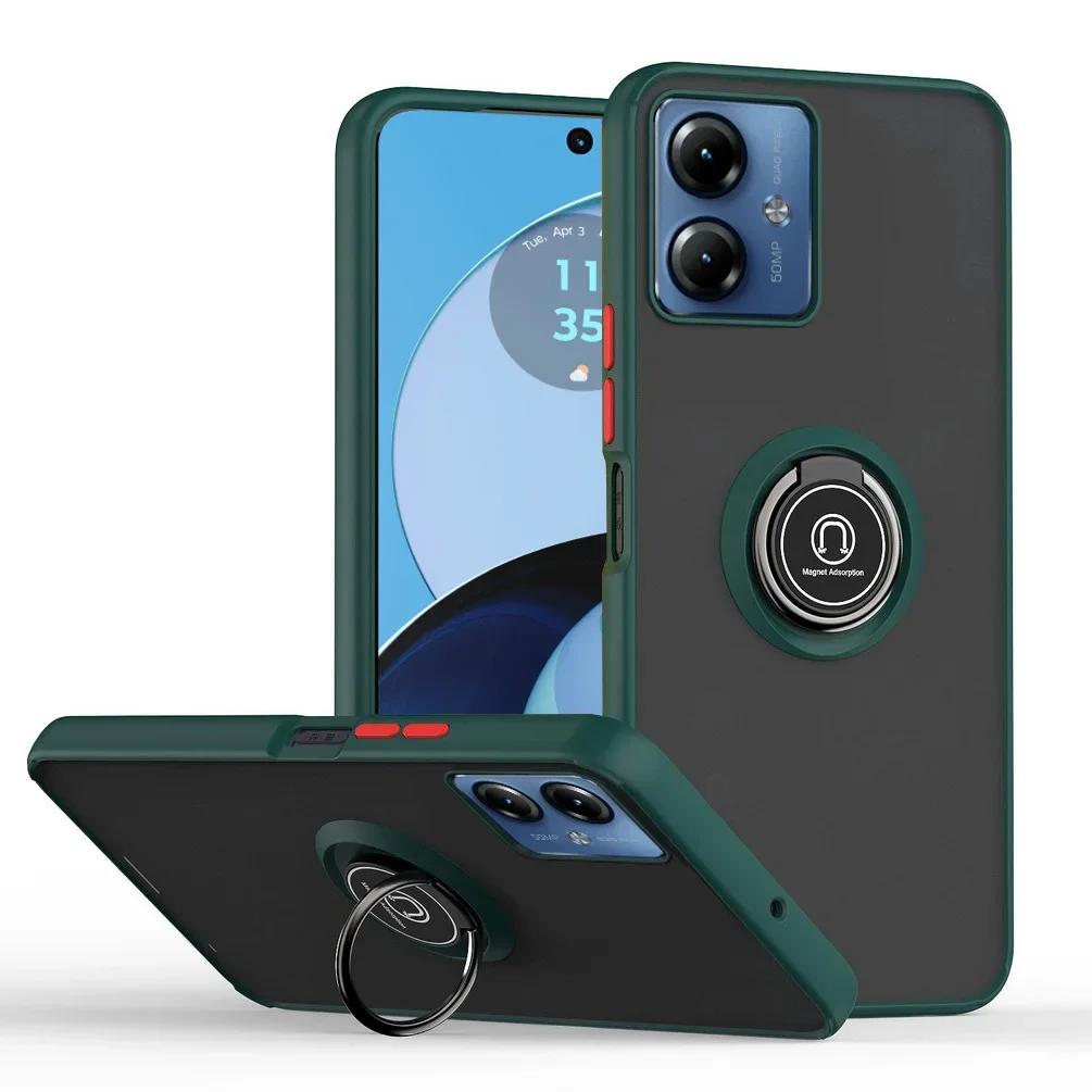 Armor Case For Motorola Moto G35 G55 G85 5G E14 G04S G04 G24 G84 G54 G53 Cover Ring Magnetic Holder Stand Coque Funda Shell Capa