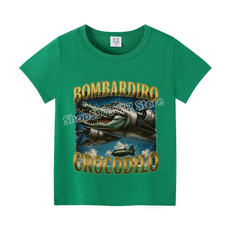 Italian Brainrot Color T-shirt Summer Short Sleeved Boys' Cute Clothes Children's Anime Top Cartoon Digital T-shirt Gift