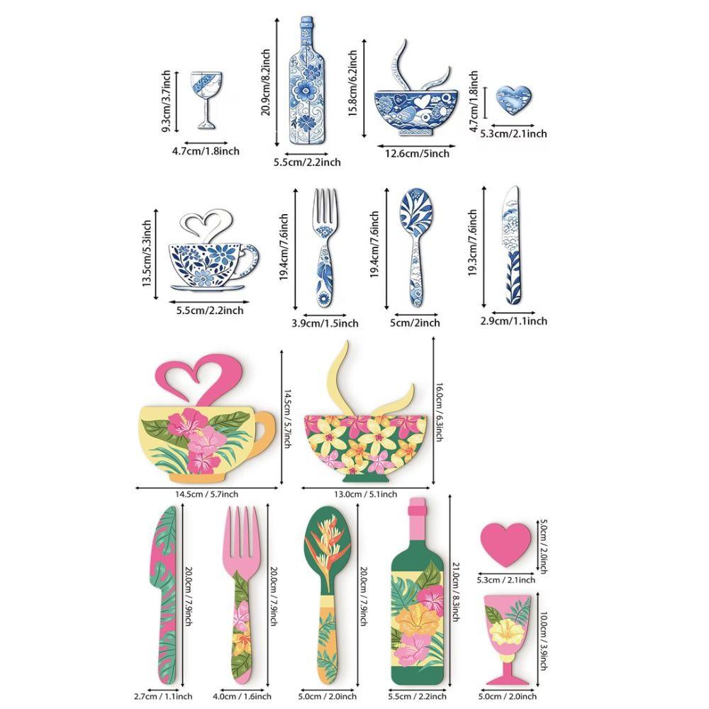 8PCS/SET Fork Wooden Wall Sticker Ornaments Pastoral Style Wooden Decorative Plaques Kitchen Decor