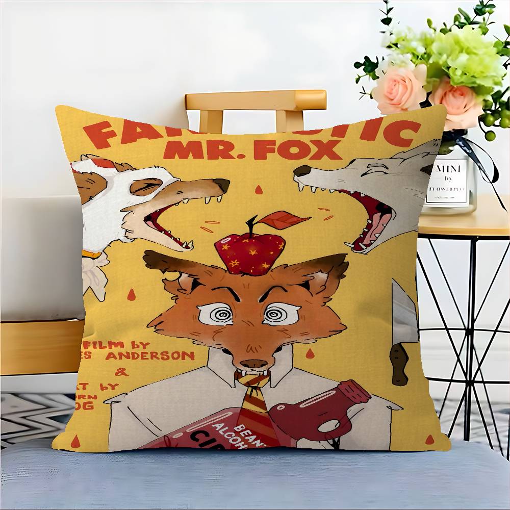 Movie The Fantastic Mr Fox Pillowcase toon Gift Cushion Cover Bedroom Home Sofa Chair Seat Decor pillow case