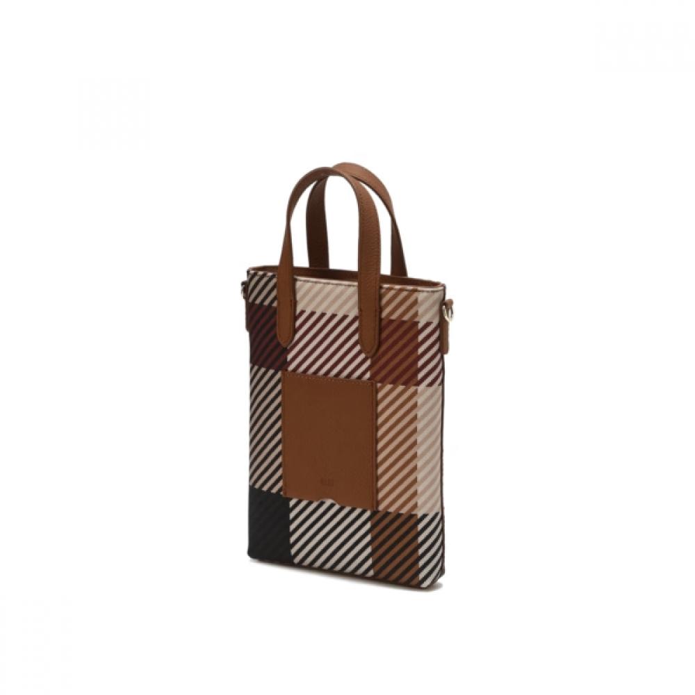 Daks Brown House Check Pattern Mini Cross Bag Dcwa6e501w2