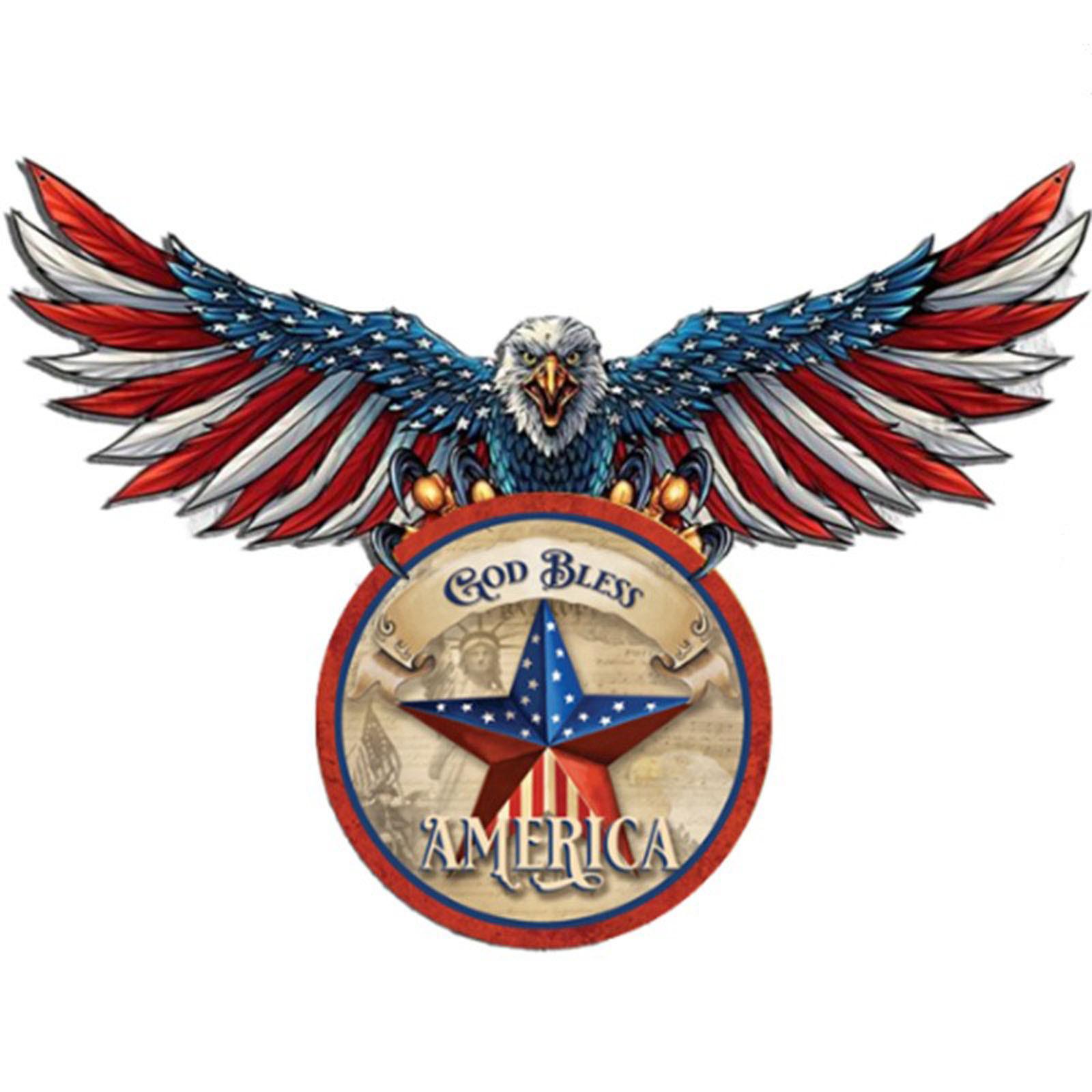 

(Куниде) Патриотическая металлическая настенная художественная статуя, скульптура, железный знак, домашний подвесной орнамент, кулон One Size