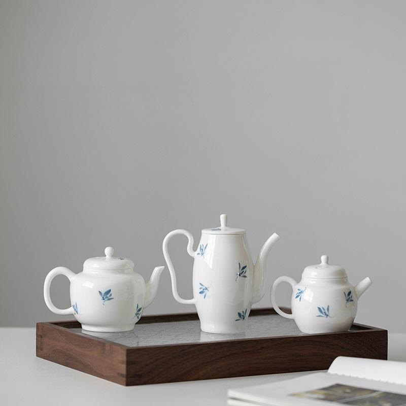 Pure hand-painted Phalaenopsis Ercai cover bowl retro underglaze color household ceramic Kung Fu tea set tea bowl teapot teacup