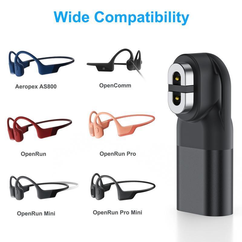 Adattatore di Ricarica Magnetica HdooLink per Cuffie a Conduzione Ossea AfterShokz AS800 Caricabatterie Auricolare Caricabatterie Mini USB Adattatore