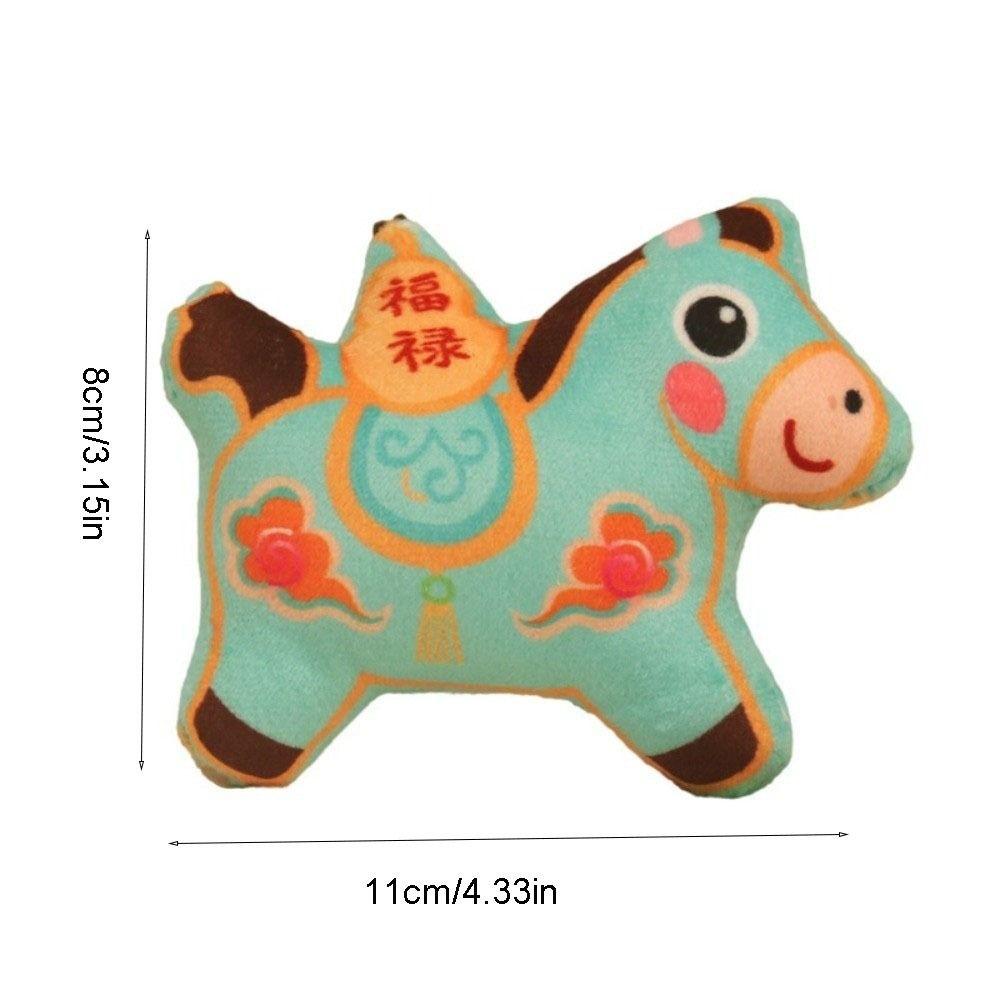 Cartoon Horse Year Key Ring Animal Pony Plush Pendant Cute Horse Plush Keychain  Zodiac Celebration