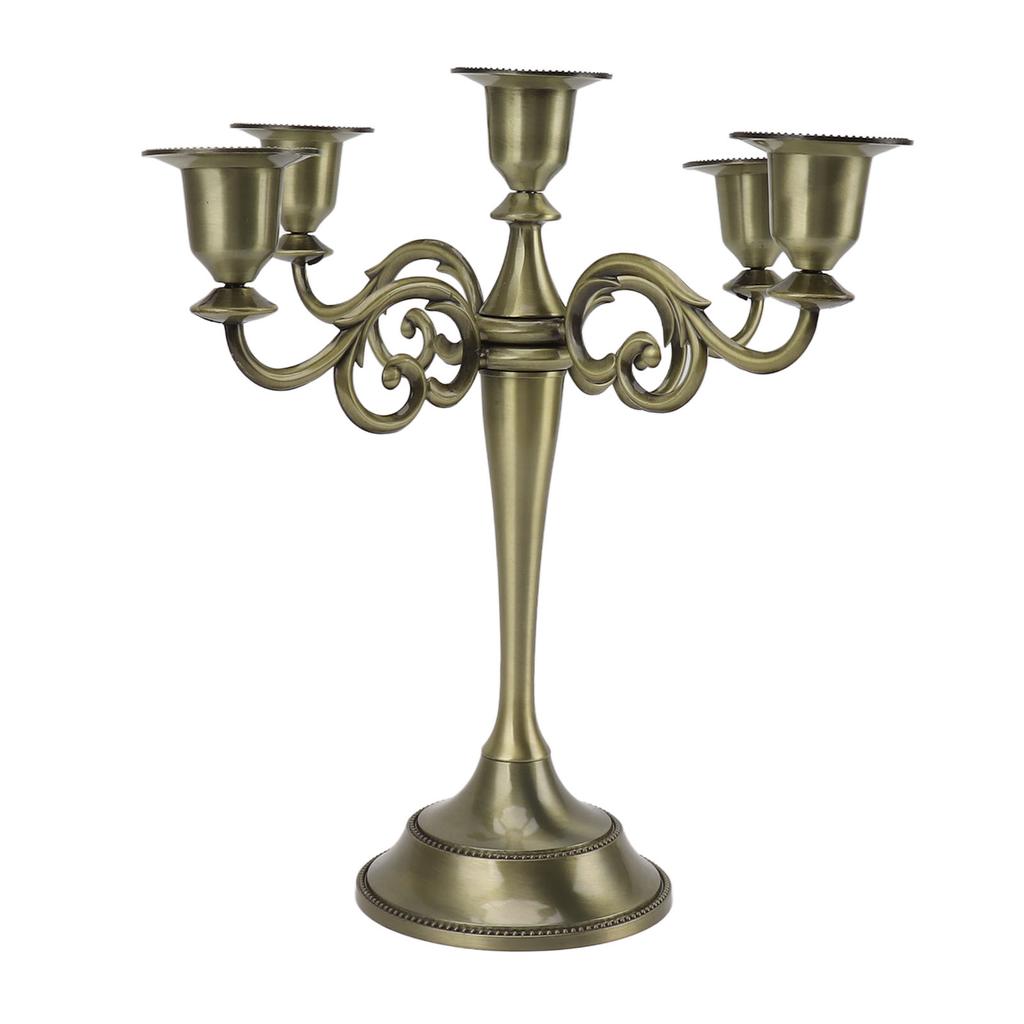 5 Arm Candlestick Holder Iron Vintage Decorative Candlestick Holder Centerpiece for Formal Events Holiday Parties