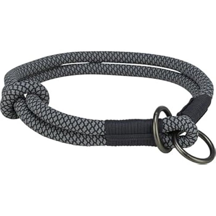 Collier pour chien - TRIXIE - Noir/Gris - Doux - Demi-glissant - Taille Moyen