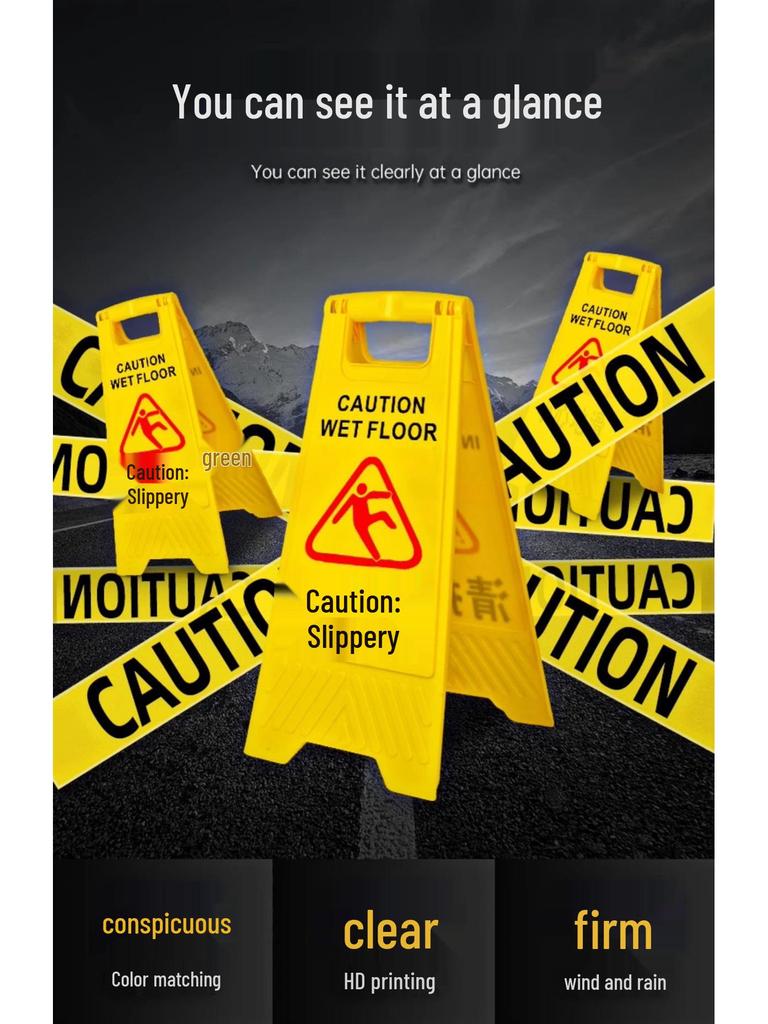 Warning A-Frame Sign: Slippery Floor, Wet Floor, Do Not Park, Under Repair