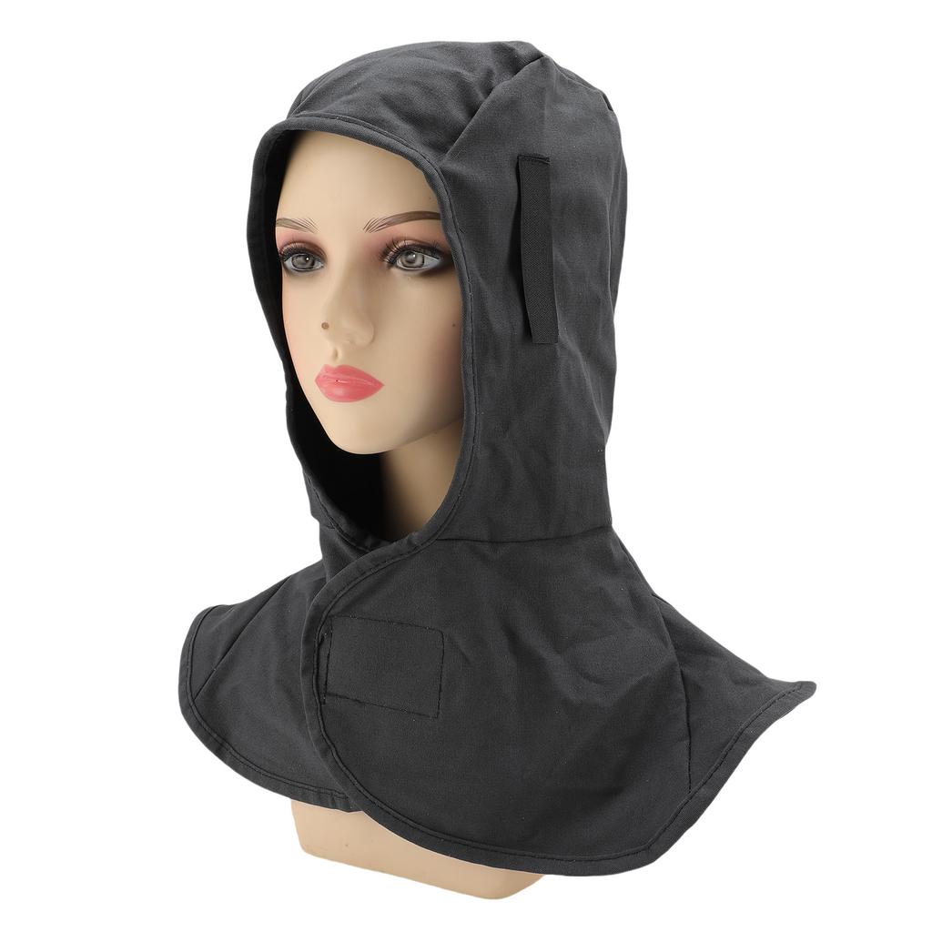Welding Hood Flame Retardant Cotton Welding Cover with Neck Shoulder Drape Full Head Neck Protection for Men Women Gray