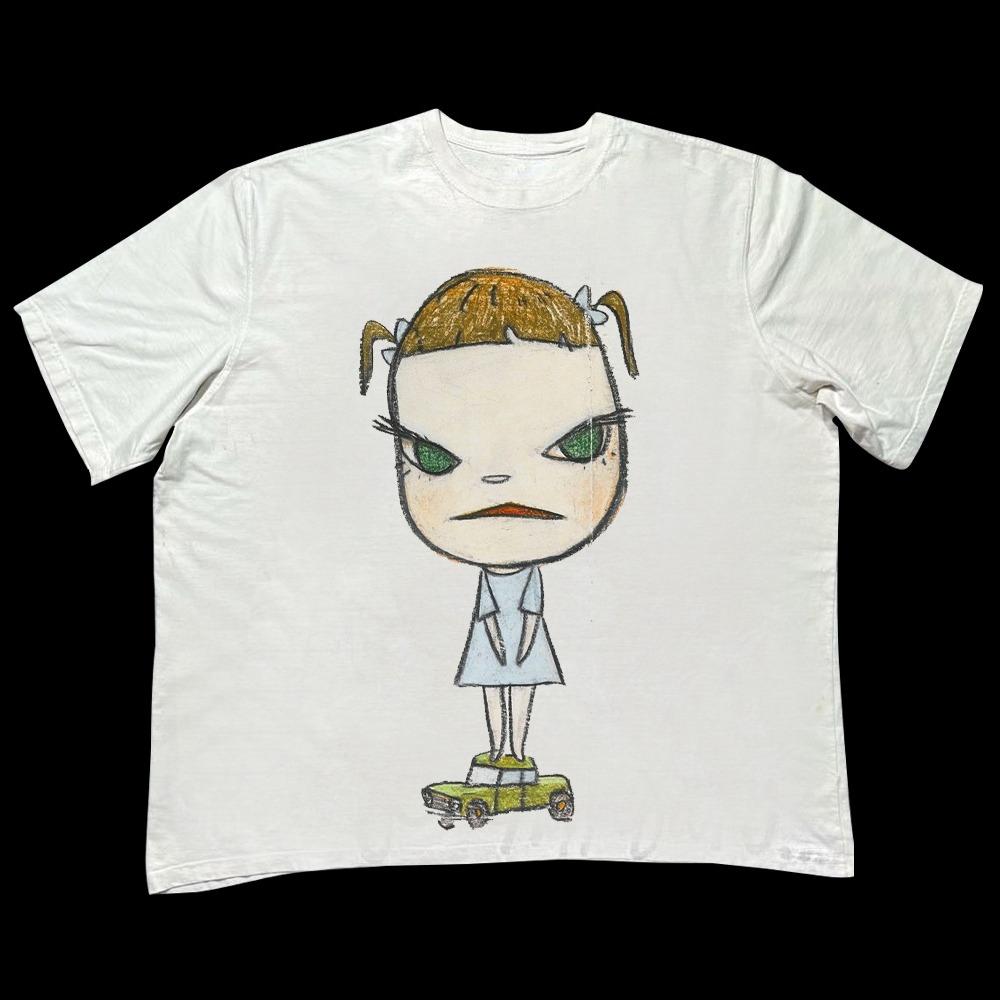 Nara Yoshitsu Short Sleeve T-Shirt Girl Bear Japanese Cartoon Anime Men's and Women's Graffiti Casual Vintage Alphabet