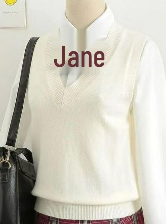 Unisex College Style V-Neck Long Sleeve Knit Sweater Vest for Spring and Autumn