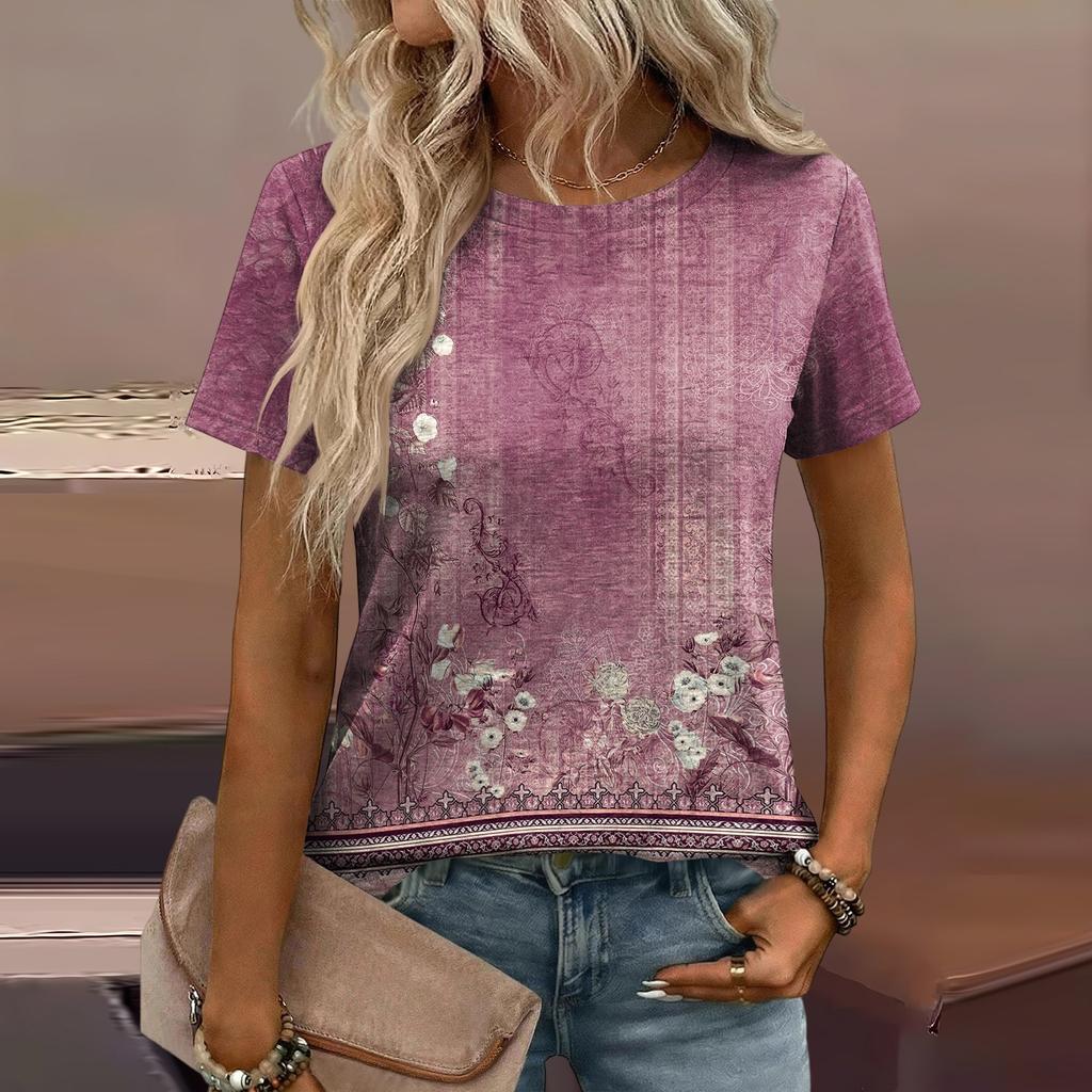 Women's Loose-Fit Fashionable Casual Printed T-Shirt