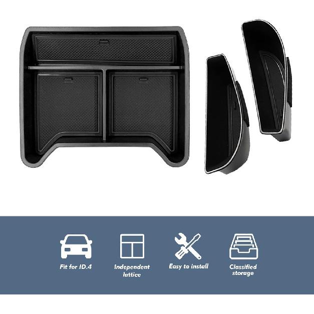 2024 2025 VW ID.4 Center Console Organizer Door Handle Storage Box Compatible with VW ID.4 2025- Door Side Storage Box Handle Pocket