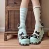 Pantofi Dulci Drăguți cu Fundițe Lolita Platformă Mary Janes Pentru Femei Dantelă Inimă Fundă Curea de Gleznă Toc Pană Stil Preppy Pantofi de Prințesă