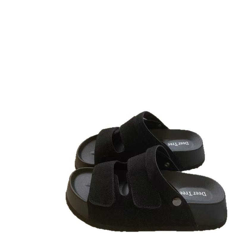 Girls' Shoes - New Trendy Casual Thick-soled Flip-flops with Velcro Fasteners
