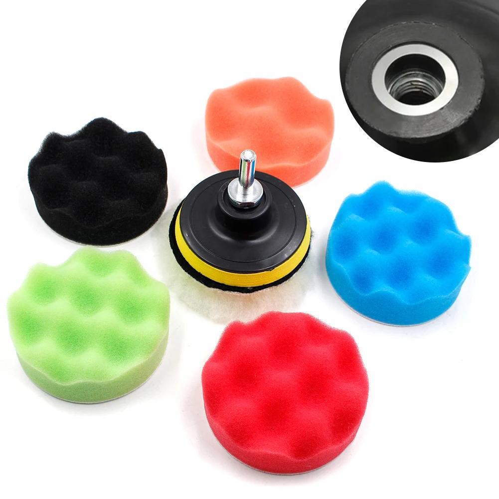 3/5/6/7 Inch Car Polishing Kit Polish Pad Car Polishing Disc Waxing Sponge Car Polisher Buffing  For Car Polisher Drill Adapter