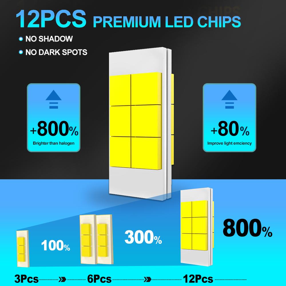 2/6Pcs Led 30000LM Canbus Lamp Super Bright 6000K Car Headlight Bulbs Fog Light For GMC Terrain 2010 2011 2012 2013 2014 2015