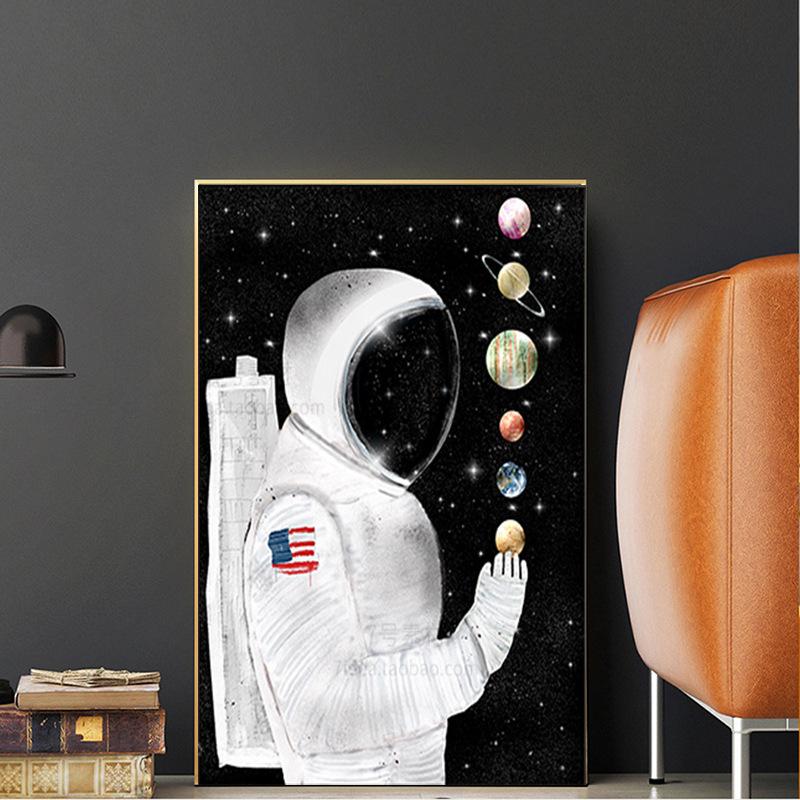 Astronaut Oil Painting Decorative Painting Canvas Universe Planet Moon Cuadros Decoracion Dormitorio Modern Home Decor Art