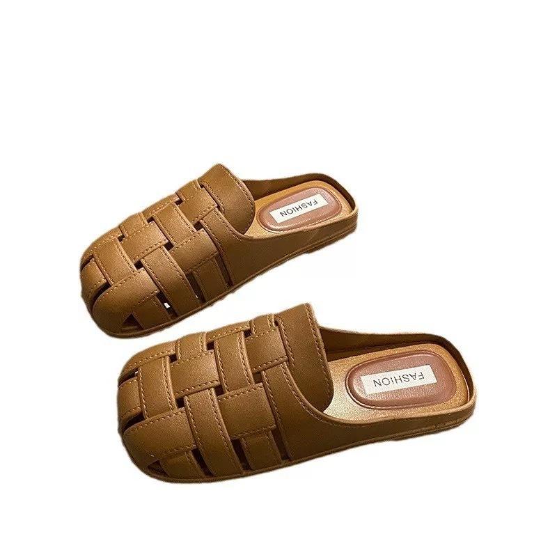 New Outer Wear One-pedal Women's Summer Slippers Bag Head Half-drag Cool Slippers Roman Style Versatile Casual Slippers Women